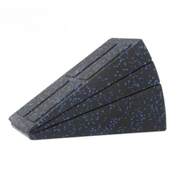 Adjustable Non - Slip Yoga and Fitness Support Blocks - Set of 3 (Black with blue)