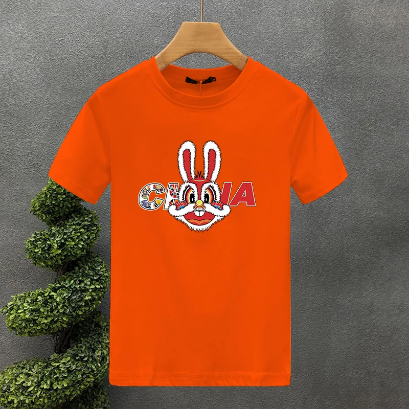 T-shirt in cotone con coniglietto per uomo e donna di coppia_voghion.com