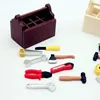 1Set Dollhouse Furniture Miniature Mini Toolbox Handmade Tools Model For Dolls House Decor Accessories Props Kids Pretend Toys 4