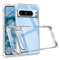 Shockproof Transparent Silicone Phone Case - Clear Soft TPU Protective Back Cover - Pixel 7
