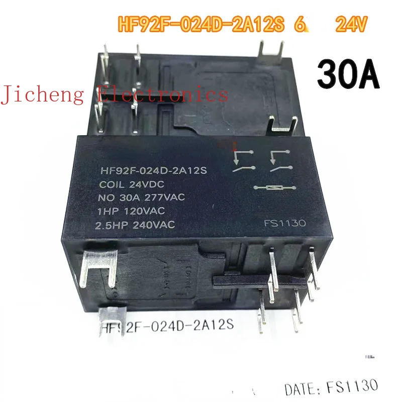 1PCS HF92F-024D-2A12S 24VDC T92S7D12-24 30A 6 1pcs relay hf jqx 105f 1 005d 012d 024d 1hs dc5v 12v 24v normally open 30a