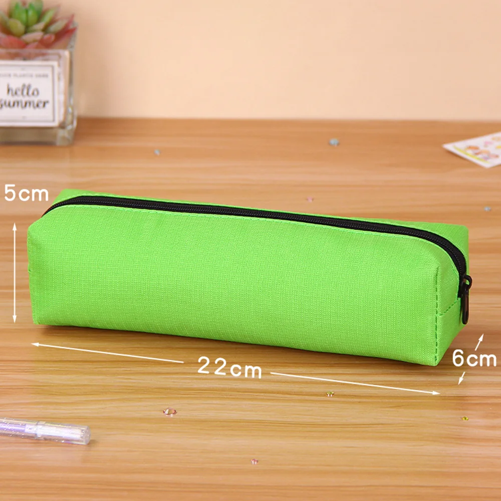 Sleek Black Pencil Pouch - Stylish Solid Color Stationery Organizer