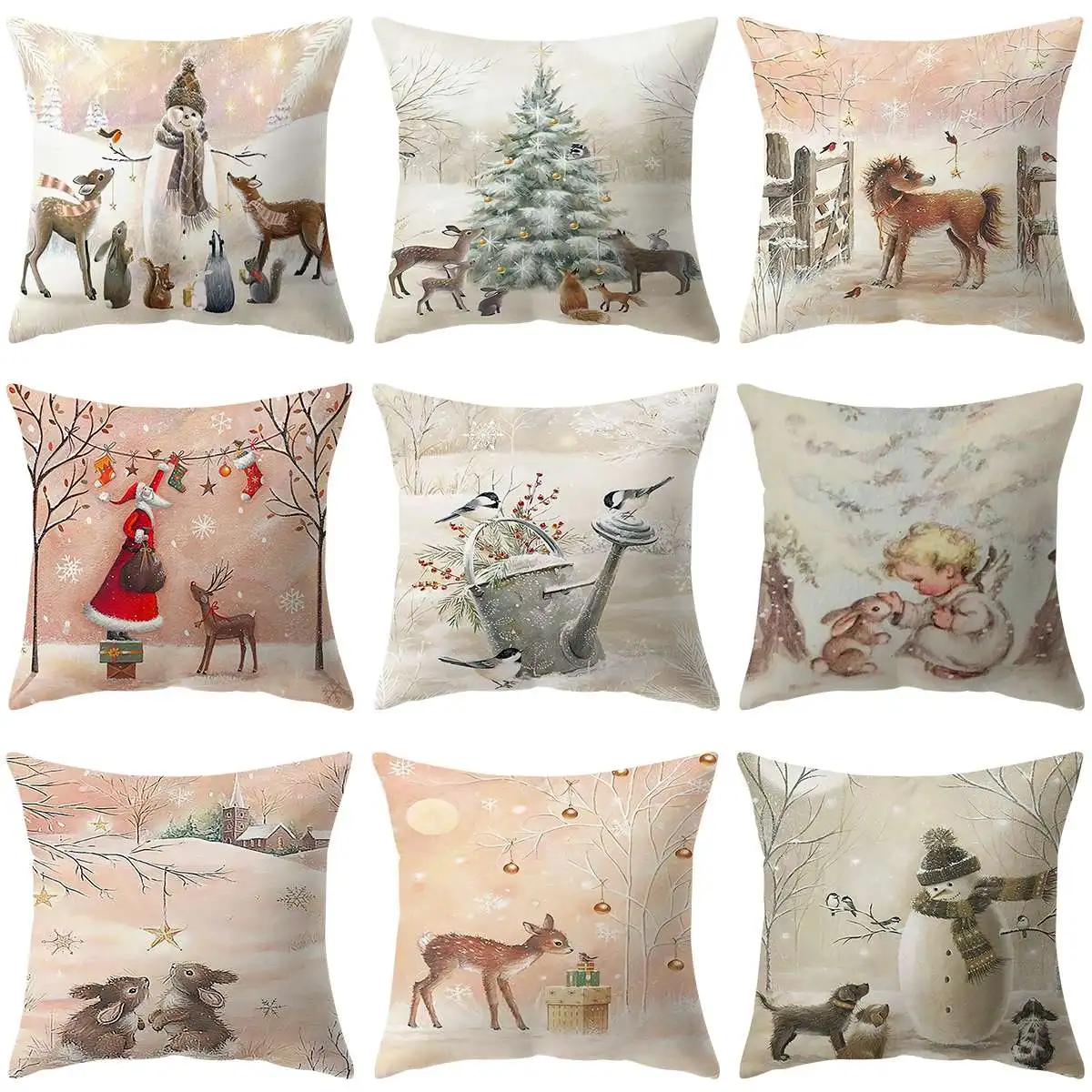 Christmas Cushion Cover Xmas Decorations For Home Merry Christmas Ornament Pillowcase Natal Navidad New Year Gifts christmas decorations