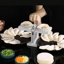 Molde automático de doble cabezal para hacer Dumplings, herramienta fácil de prensar, Manual