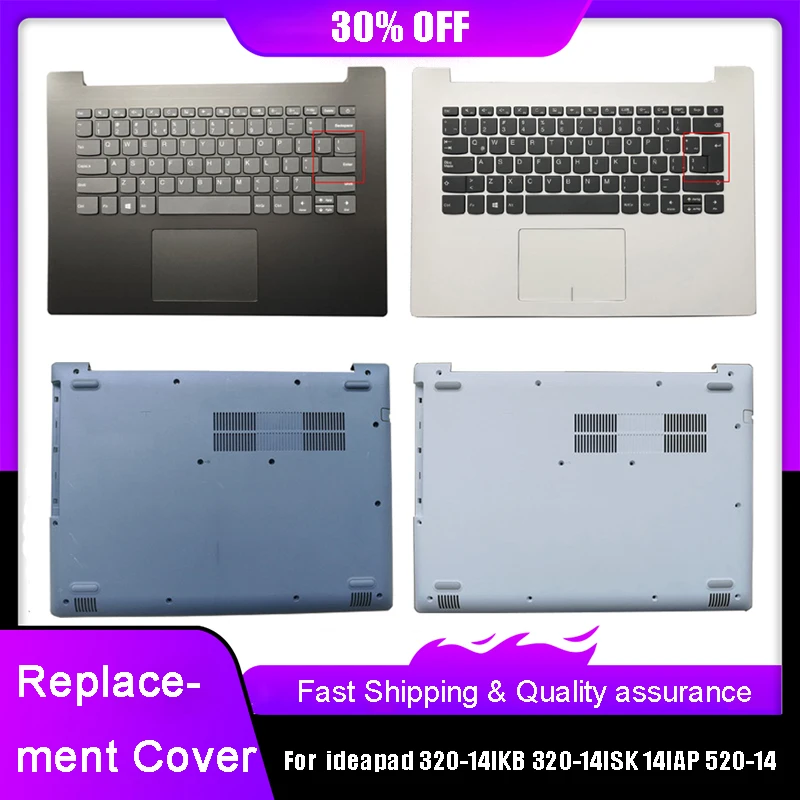 

Новый ЖК-дисплей для ноутбука Lenovo ideapad 320-14IKB 320-14ISK 320-14IAP 520-14, Упор для рук, верхняя часть с нижней основой клавиатуры, корпус C D