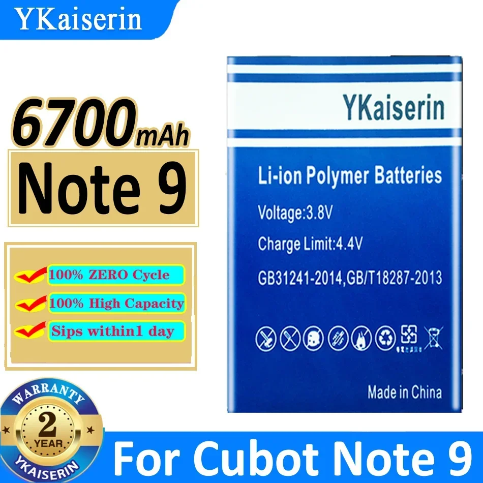 

YKaiserin Note 9 (C11) 6700mAh Battery for Cubot Note9 High Capacity Batterie Bateria Warranty 2 Years + Track Code