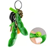 Peapod Fidget Toy Squeeze A Bean Edamame Pea Keychain Keyring Extrusion Bean Pea Soybean Stress Relieving  Antistress Toys 3