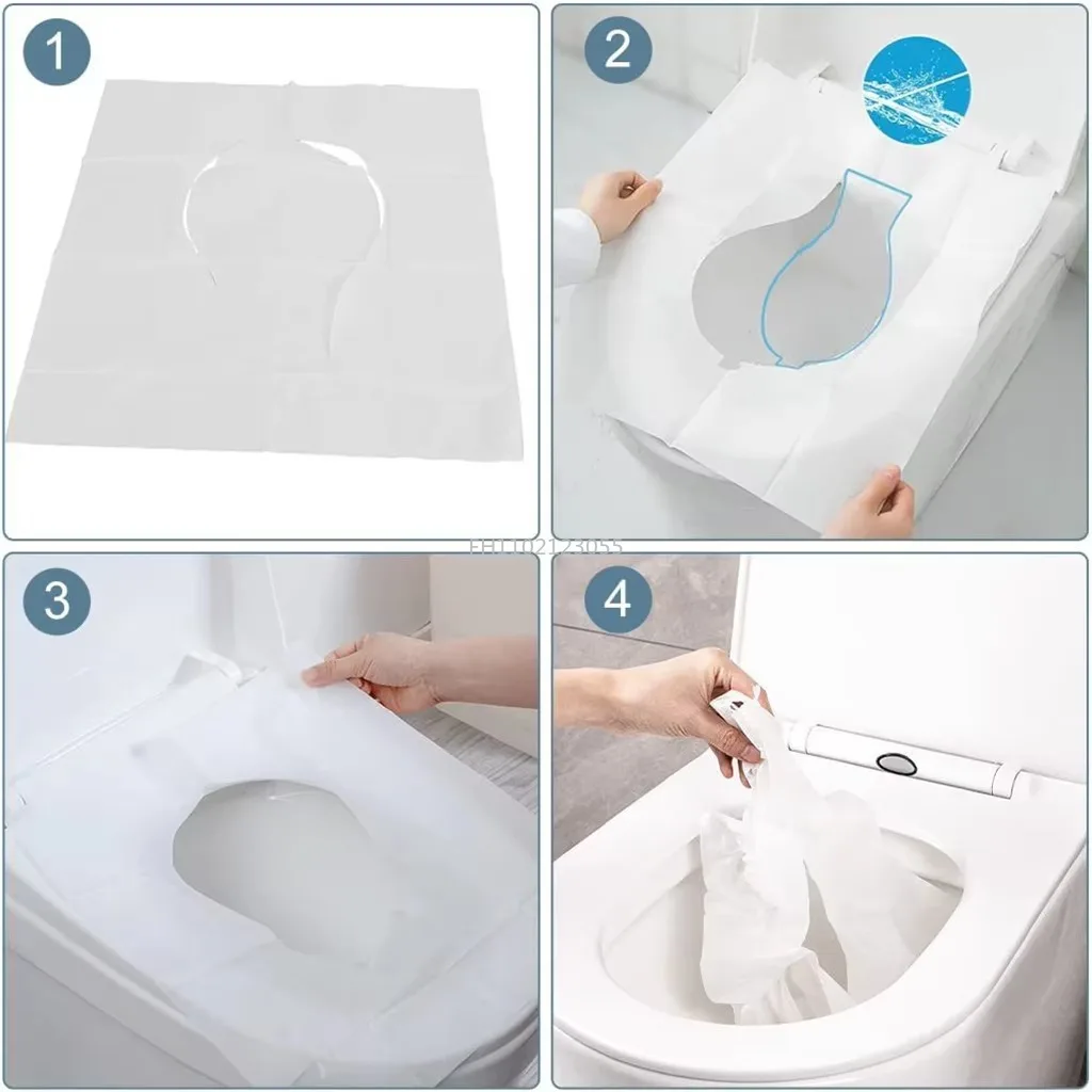 10/30/50PCS Disposable Toilet Seat Cover Portable Travel Camping Hotel Bathroom Degradable Waterproof Toilet Mat Supplies
