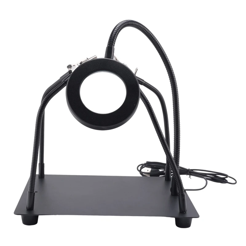 Soldering Tool With 3 LED Magnifying Lights PCB Holder 4 Flex Arm Soldering Stations For Electronic Repair Jewelry