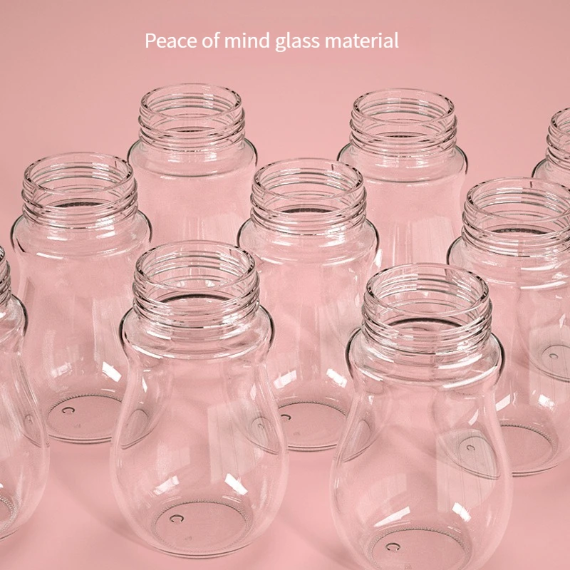 Glass Baby Bottle with Straw Wide Mouth Silicone Handle Shatter Resistant Autoclavable BPA Free glass milk bottle milk bottle water bottle feeding bottle