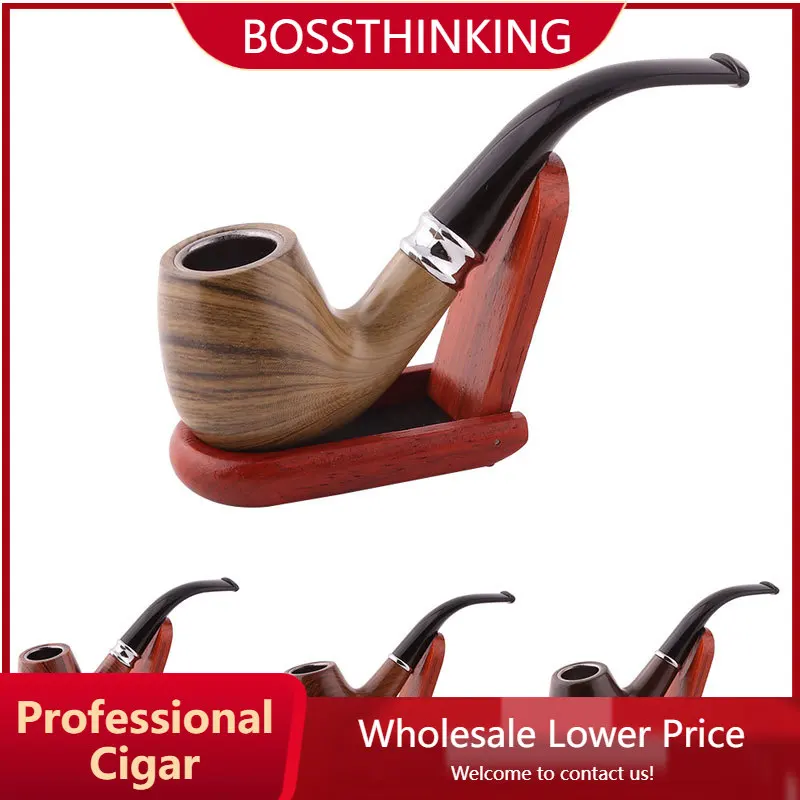 

Tobacco Pipe Wood Grain Resin Chimney Filter Long Smoking Pipes Elbow Roll Filter Cigarette Holder Herb Grinder Smoking Tools
