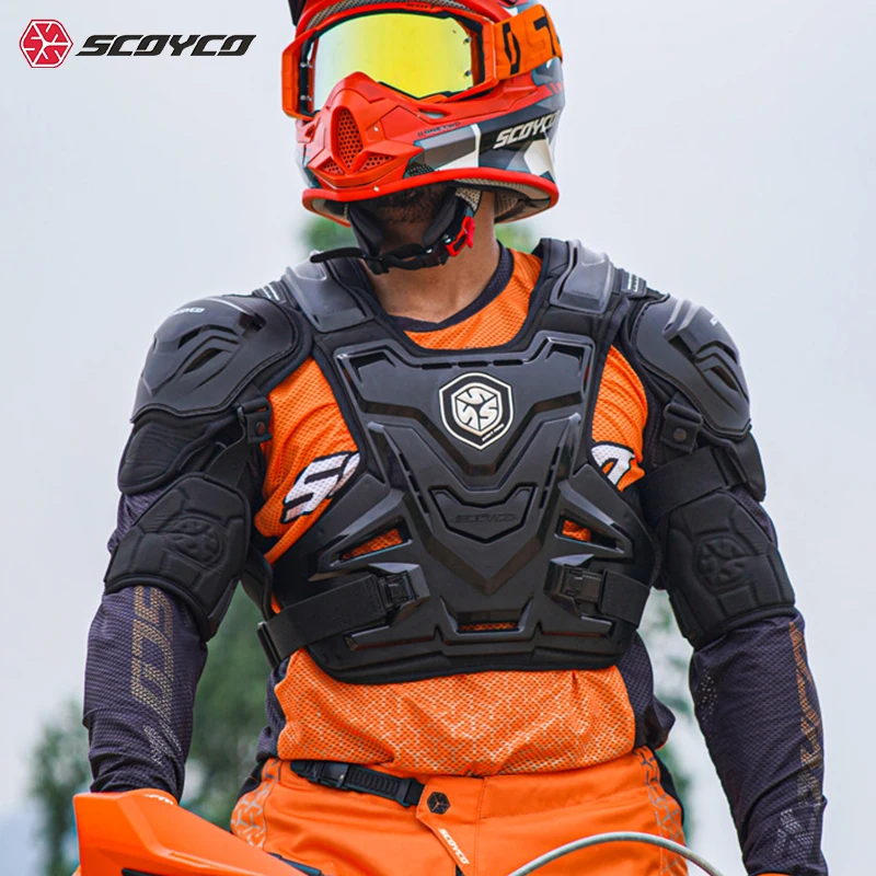 SCOYCO Motocross Armor Vest Motorcycle Body Armor Protection Jacket Men Dirt Bike MTB MX Chest Back Protective Moto Equipment