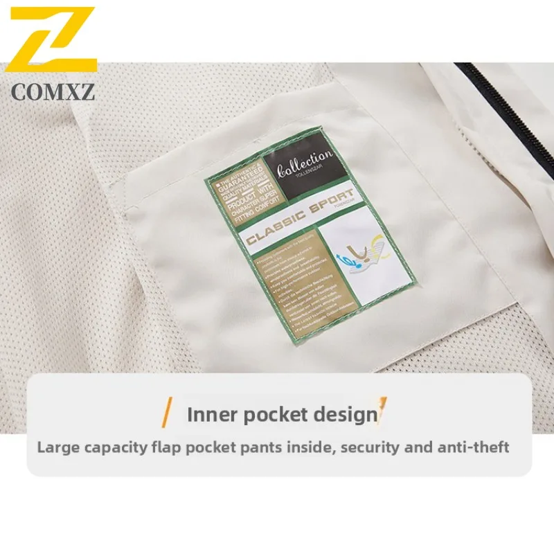 COMXZ Casual Hooded Men Jacket Outdoor Travel Windproof Warm Parka Premium Hiking Comfortable Cold Resistant Winter New Clothing