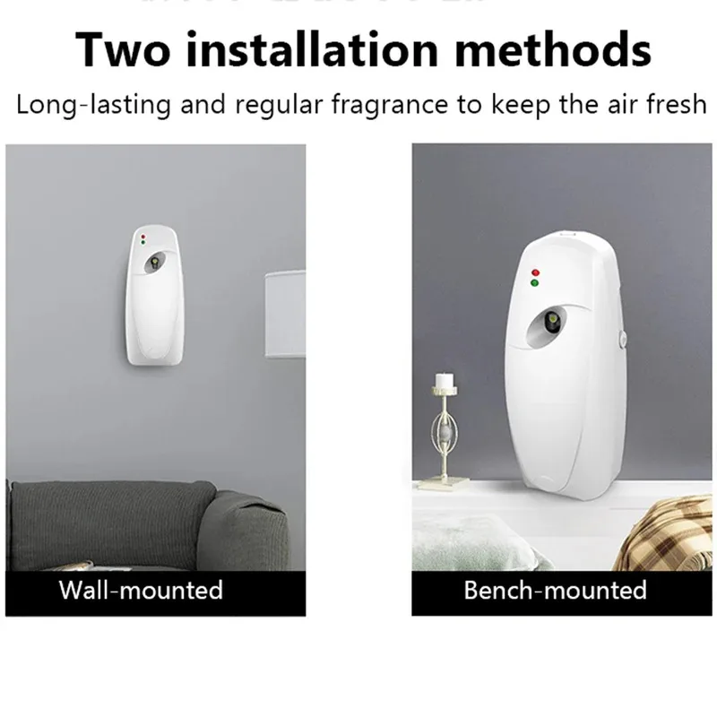 2026 Mini Model Home Indoor Wall Mounted Automatic Adjustable Air Freshener Fragrance Aerosol Spray Dispenser Family preference