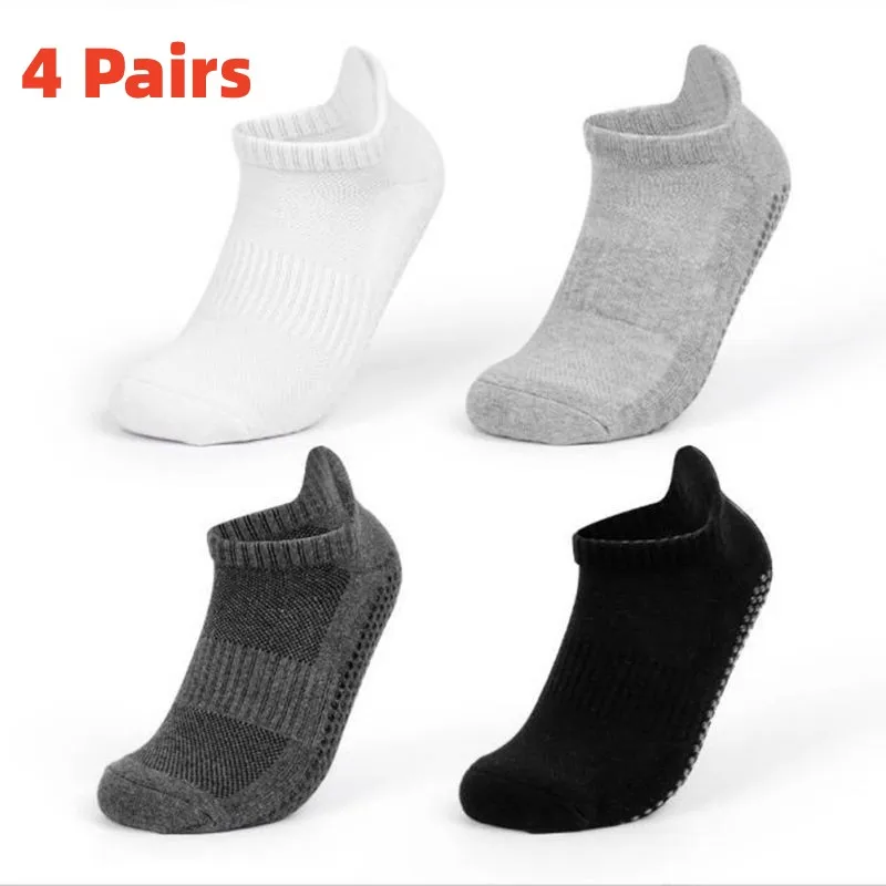 

4Pairs Non-Slip Pilates Socks Women Breathable Fitness Cotton Yoga Sock Ladies Gym Workout Ballet Dance Sports Socks