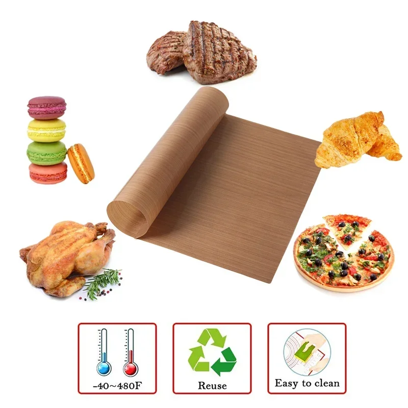 Glossy Baking Mat Sheet 40*60/40*40/30*40cm Fiberglass Cloth Non-Stick Oil-Proof Baking Paper Heat-Resistant Oven Liner Sheet