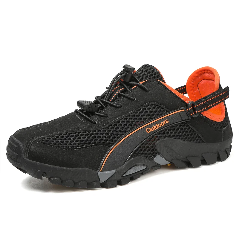 Men's Quick Dry Non-Slip Mesh Aqua Sneakers - Breathable Slip-On Hiking & Climbing Footwear