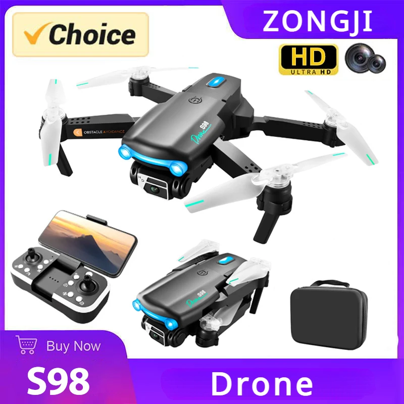 drone-s98-avec-camera-pour-touristes-quadricoptere-pliable-evitement-d'obstacles-a-quatre-cotes-lumieres-respiratoires-cool-helicoptere-rc-meilleur-jouet-cadeau-4k-hd