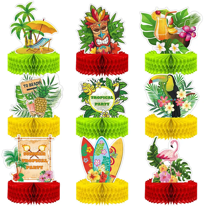 

Hawaii Theme Party Decor Summer Flamingo Honeycomb Ball Table Oranments Tropical Seaside Beach Party Aloha Wedding Birthday