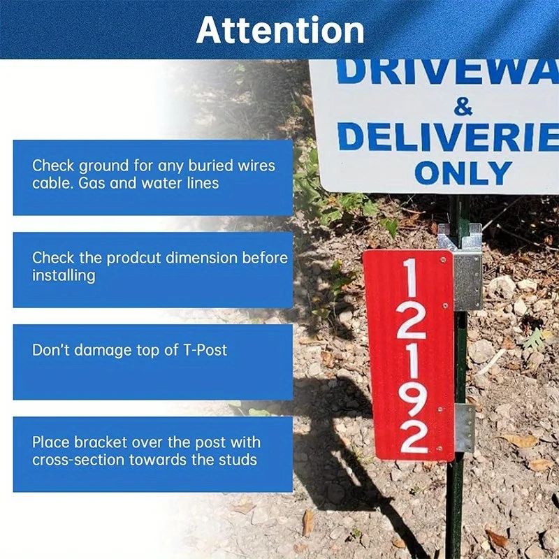 T Post Target Hanger, Fence Bracket for T Shape Fence Posts, T Post Corner Brace for Posting Signs, Bird House Feeder, Mailbox