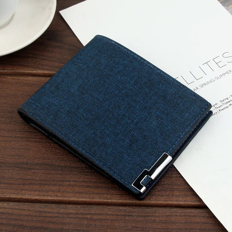 Trendy Wallet Men Slim Card Holder PU Leather Ultra Thin Bag Male Wallet Short Photo Holders Tri-fold Bag Frosted Men's Purses 3