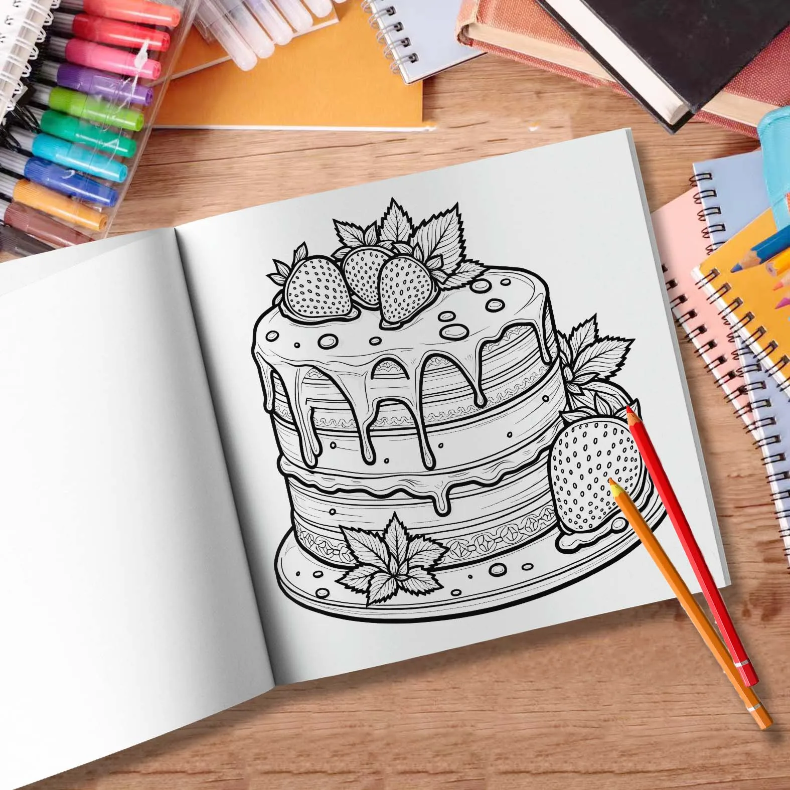 Children's Art Coloring Book 20 Pages Of Dessert Cartoon DIY Graffiti Book Drawing Book Drawing Toy For Adult Picture Book 6