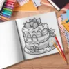 Children's Art Coloring Book 20 Pages Of Dessert Cartoon DIY Graffiti Book Drawing Book Drawing Toy For Adult Picture Book 6