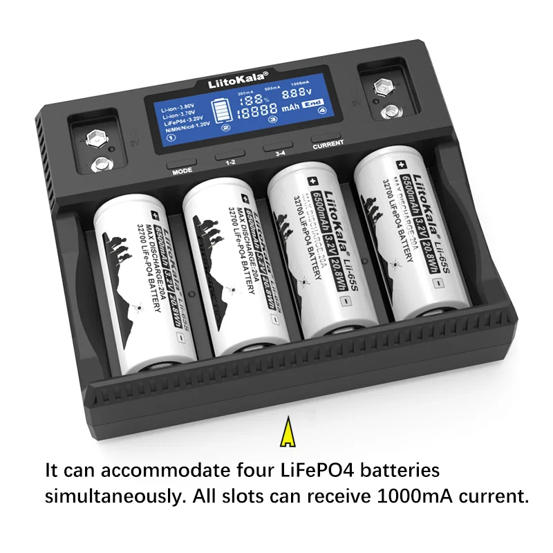 LiitoKala LCD 디스플레이 배터리 충전기, Lii-D4XL 21700, 18650, 3.7V, 리튬 이온, 3.2V, LiFePO4, 1.2V, NiMH/Cd, 26650 26700, 32700 D,
