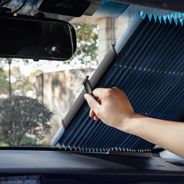 Auto Retractable Car Windshield Sun Shade Curtain UV Protection Sun Visor  Block