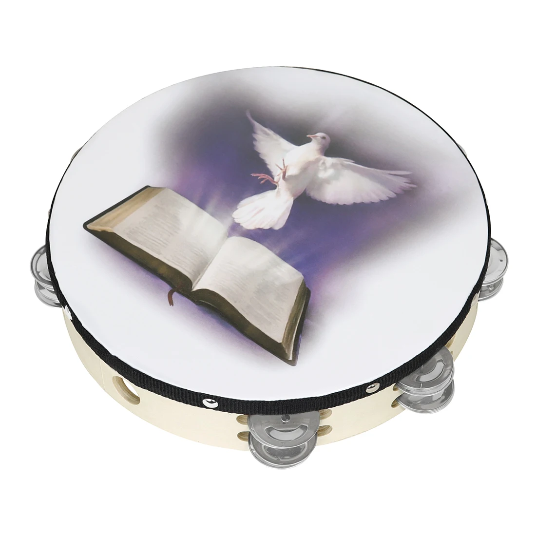 IRIN 10 Inch Tambourine Hand Drums Sheepskin Music Drums Tambourine Orff Percussion Instrument for Children Christmas Gifts