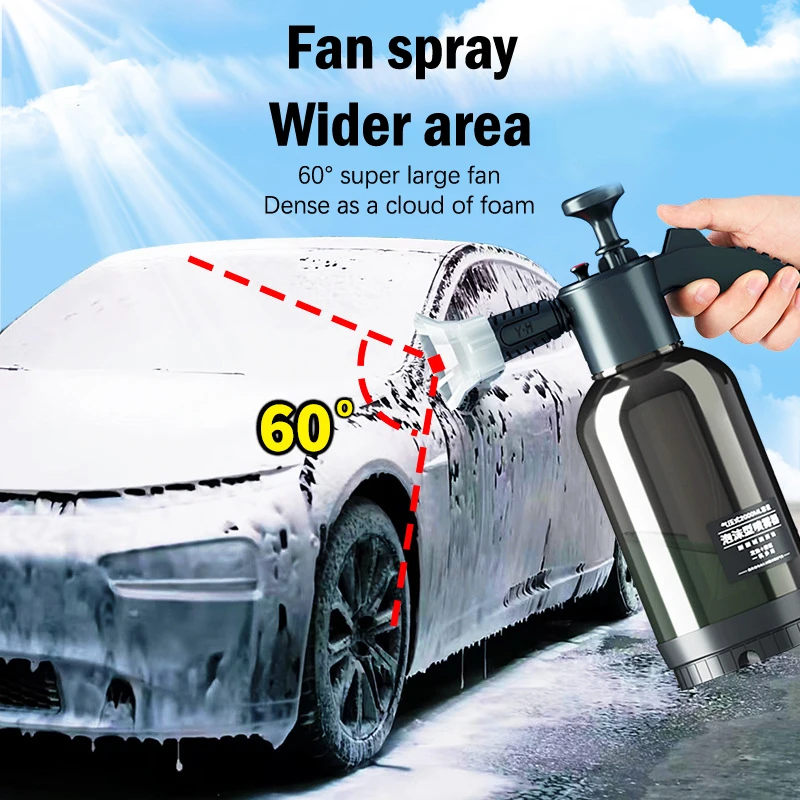 

2L Foam Watering Can Household Hand-held Car Wash Watering Car Home Gardening Air Pressure Sprayer Disinfection Cleaning Tool