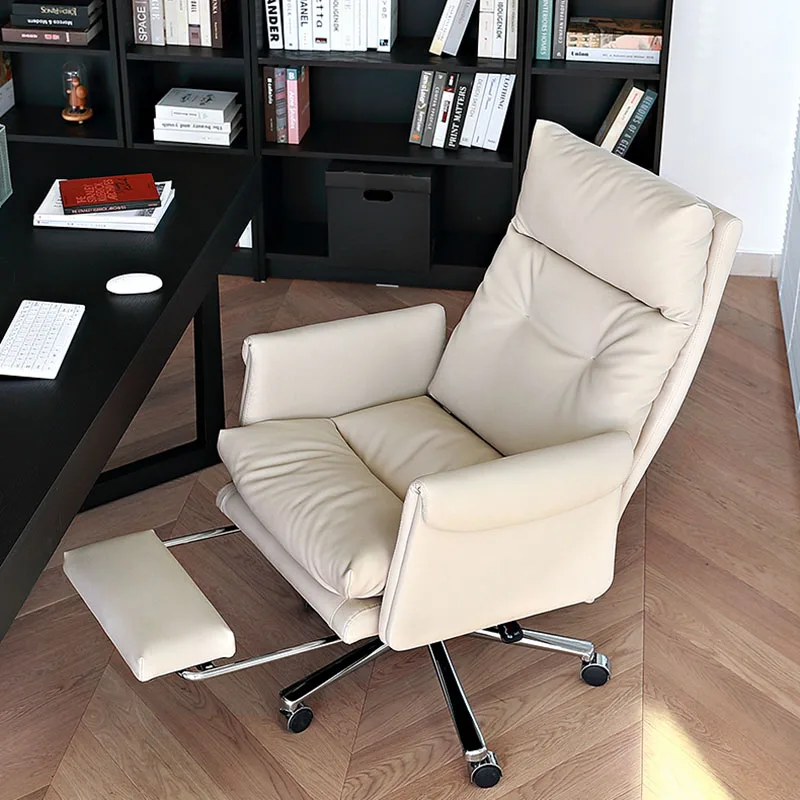 Design Armrest White Office Chair Back Support Swivel Roller Office Chair Very High Korean Silla Gamer Office Desk Furniture