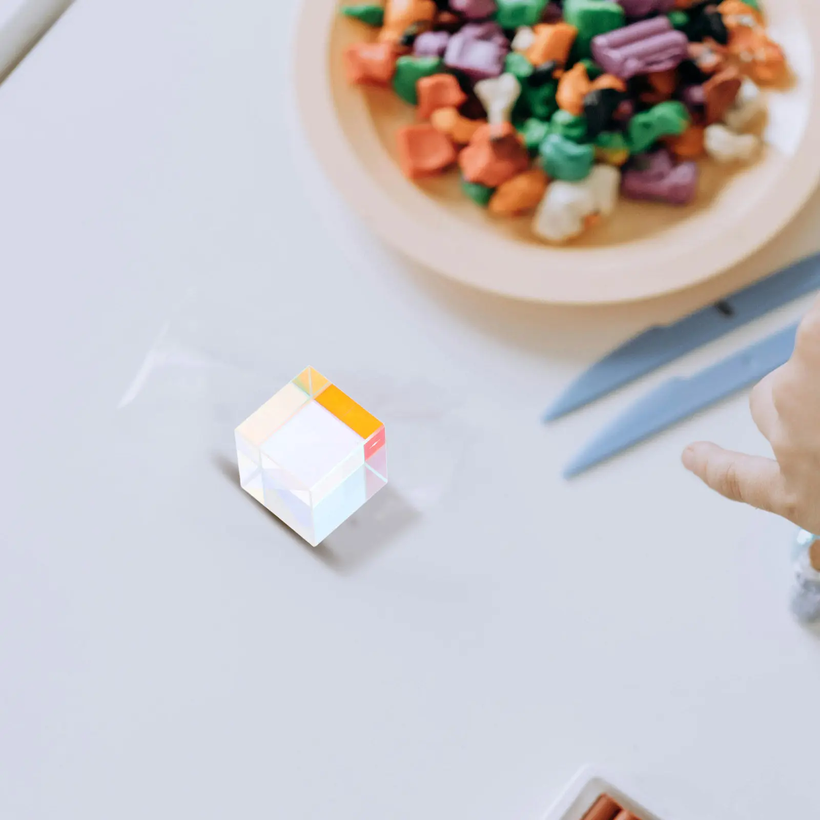 유리 광학 프리즘 큐브 Rgb 분산 물리학 교육 도구 데스크탑 장식 크리스탈 과학 예술 장식 스펙트럼