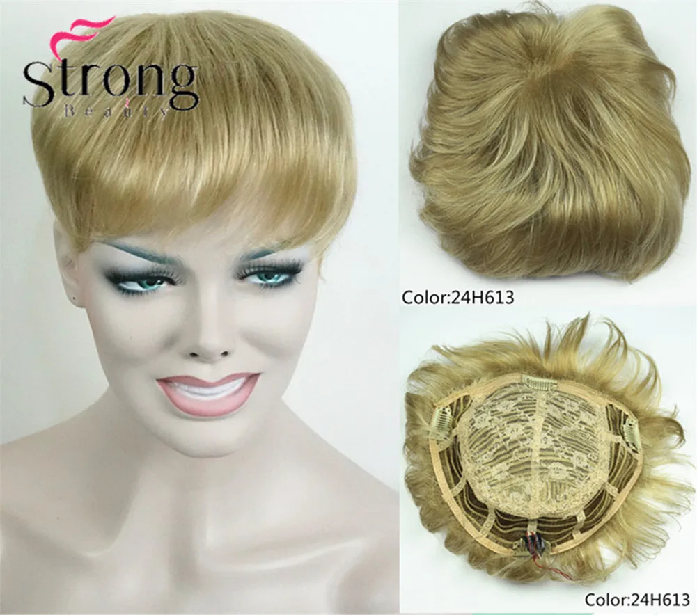 Parrucca sintetica StrongBeauty, parrucchino corto e liscio per uomo, parrucchino per capelli - immagine 4