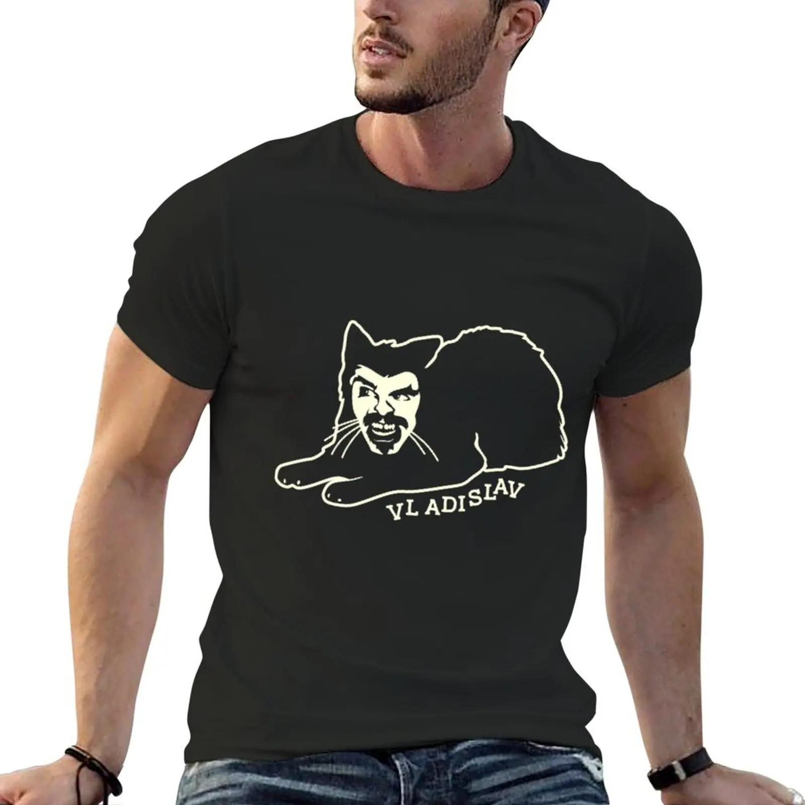 

Vladislav Cat T-shirt quick drying customizeds men workout shirt