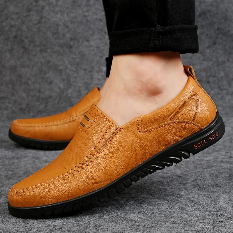 Men's Comfortable Soft Sole Slip-on Loafers Versatile Casual Business Formal Leather Shoes leather shoes