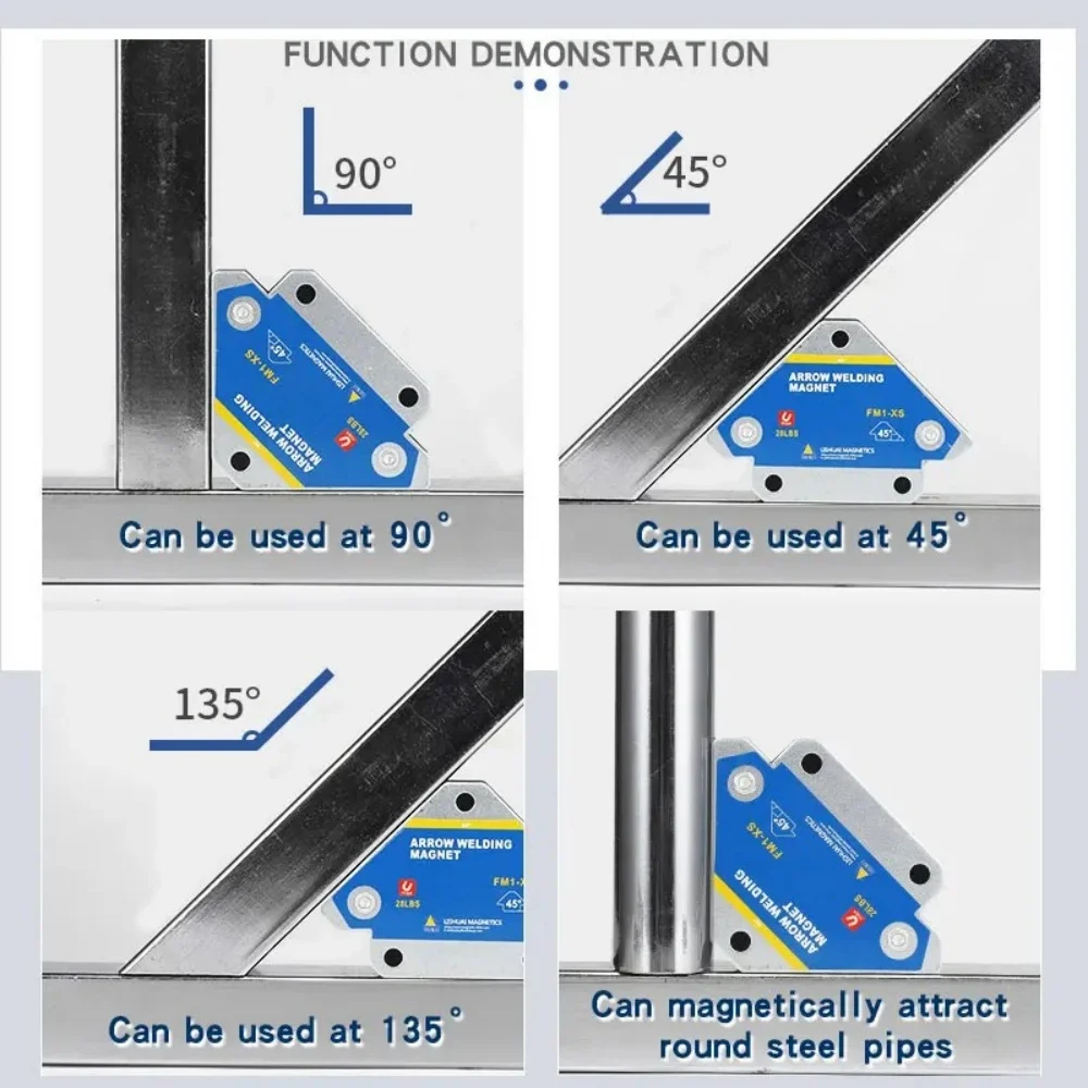 Hot 2pcs 12.5KG Magnetic Welding Holders Angle Solder Arrow Magnet Weld Fixer Positioner Ferrite Holding Auxiliary Locator Tools