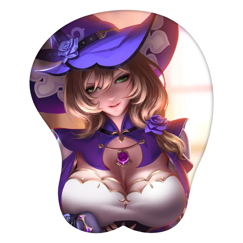 

Genshin Impact Lisa 3D коврик для мышки с аниме запястье силиконовый сексуальный креативный игровой коврик для мыши коврик
