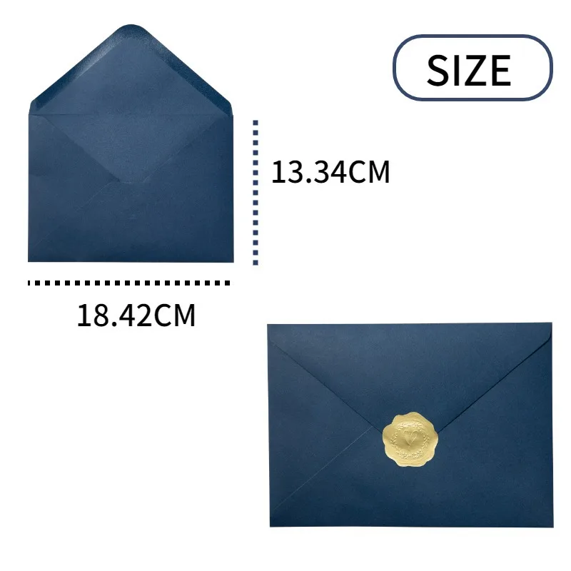 Envelope Gold Embossed Heart Sticker Wedding Invitation Set for Party Invitations Cards Postcards Gift 25pcs