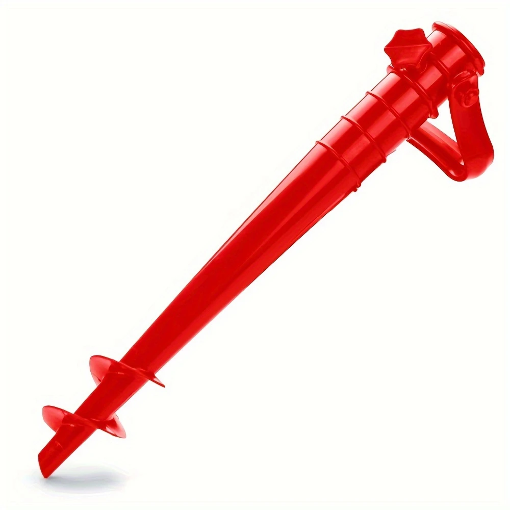 1pcs Red Beach Umbrella Anchor Spiral Screws Outdoor Garden Sun Umbrella Stand Apply to Beach Grass and Terraces 5