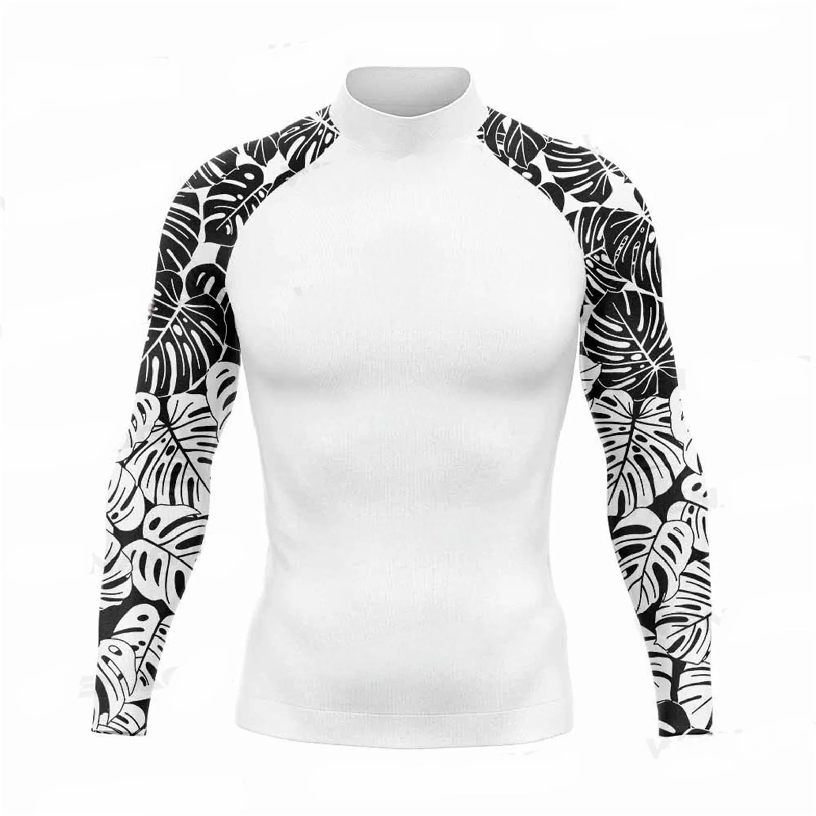 Men Rash Guard Surfing Diving Tee Swimwear Tight Long Sleeve T Shirt Swim Floatsuit Top UV Swimming RashGuard