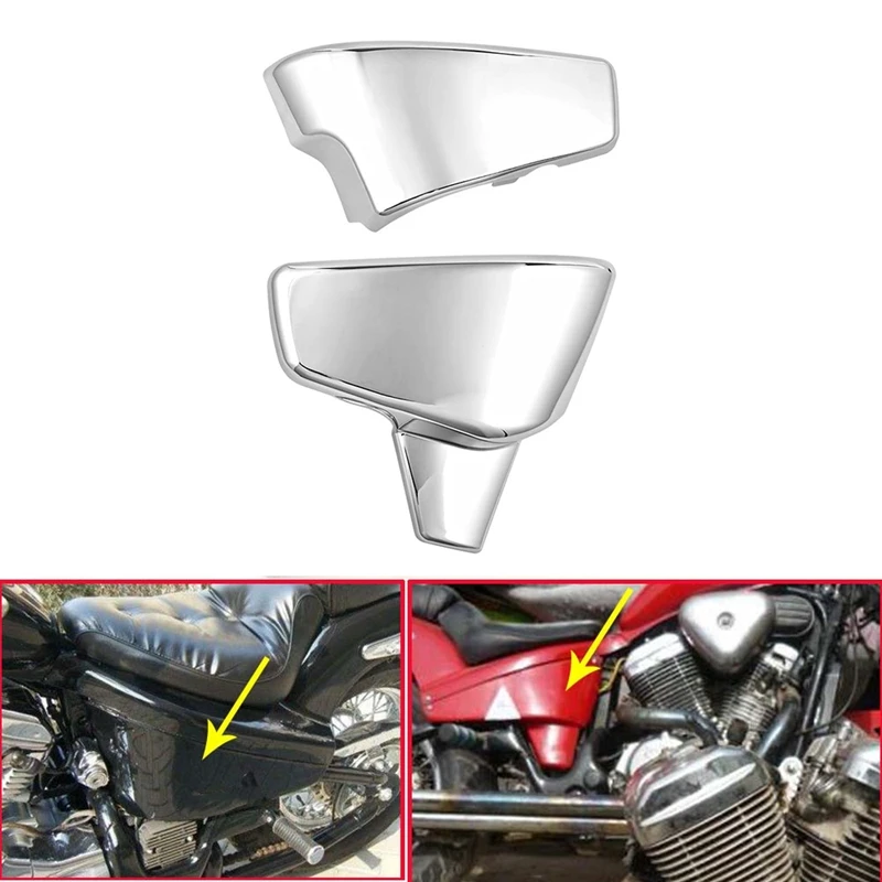 

Motorcycle Side Chrome Battery Fairing Cover For 1999-2007 Honda Shadow VLX 600 VT600C VT600CD Deluxe STEED 400 600
