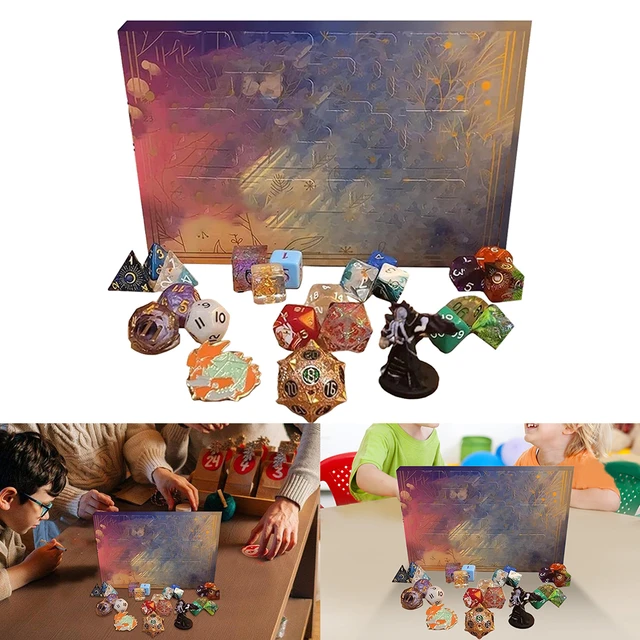 Dice Advent Calendar 2023 Christmas Countdown Calendar 24 Days D&D Dice Set  for D&D Dungeons Dragons