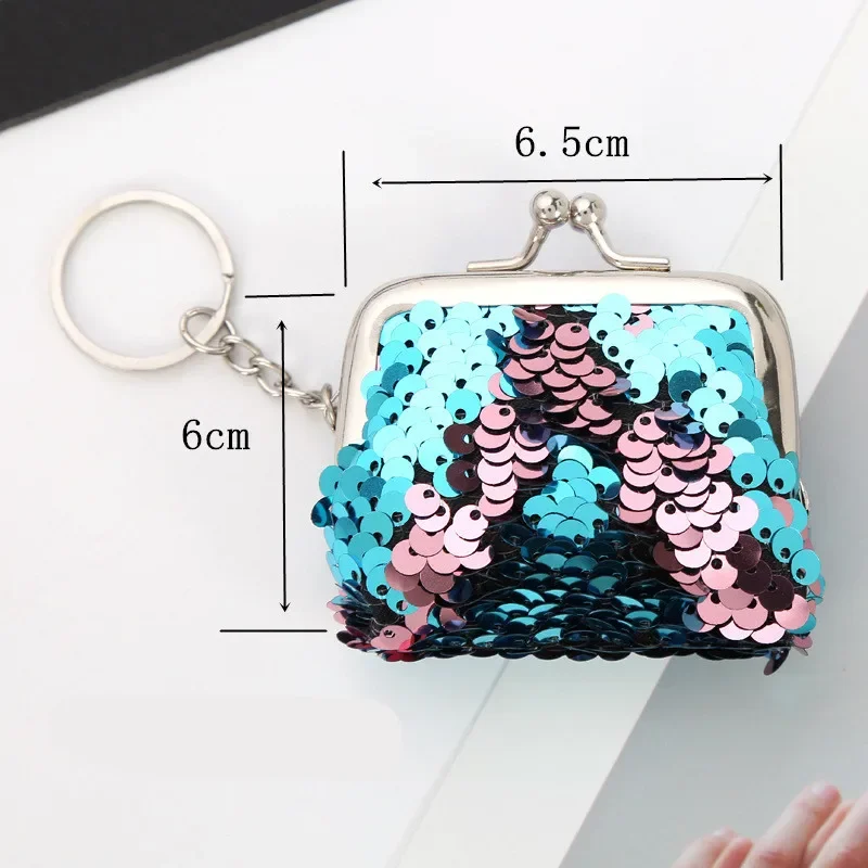 New Women Shiny Sequins Coin Purse Cute Portable Wallet Lady Bling Small Wallet Hasp Purse Kawaii Bag Clutch Bag Case