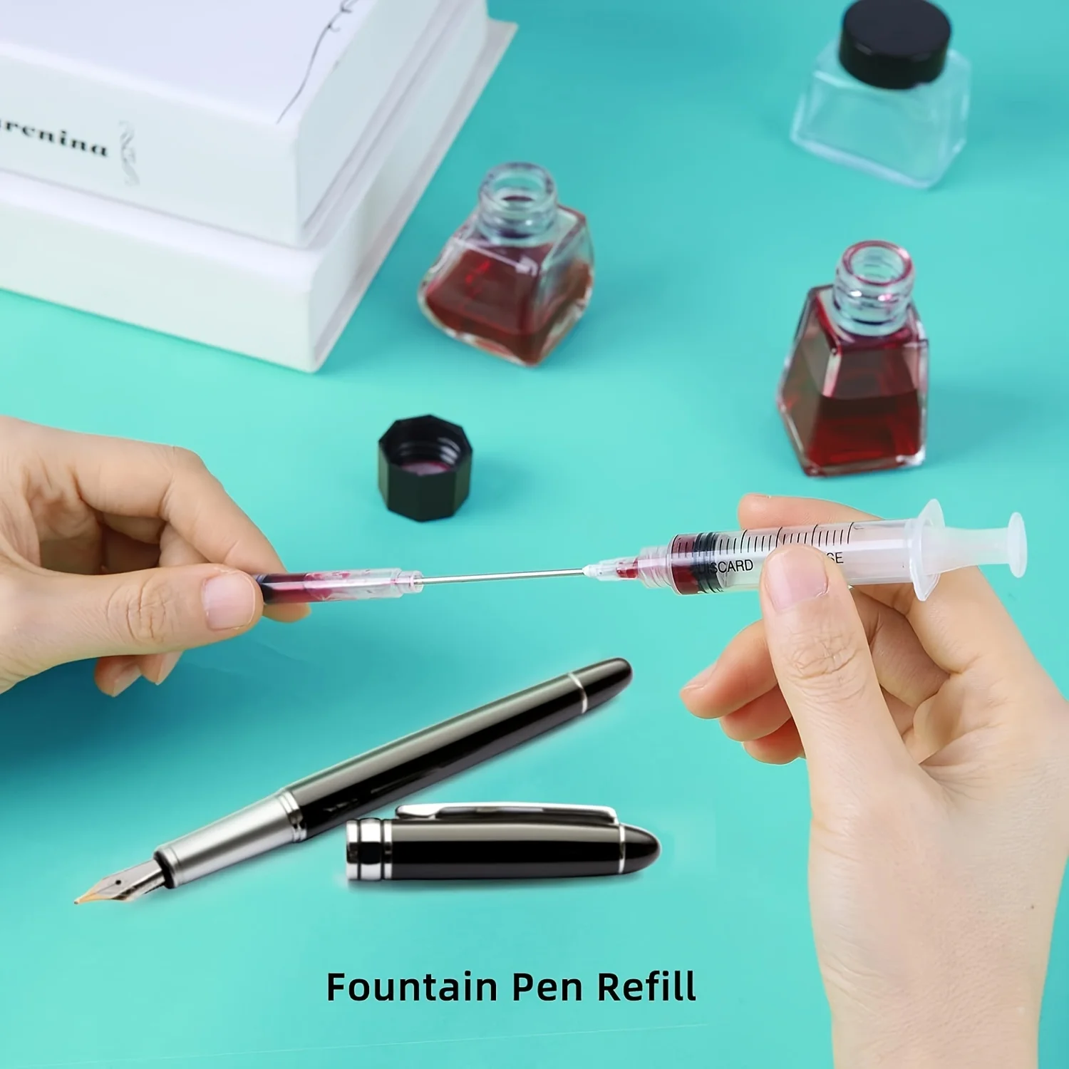 Premium Ink Syringe with Blunt Needle Tip and Luer Lock Suitable for Fountain Pen Refill 4