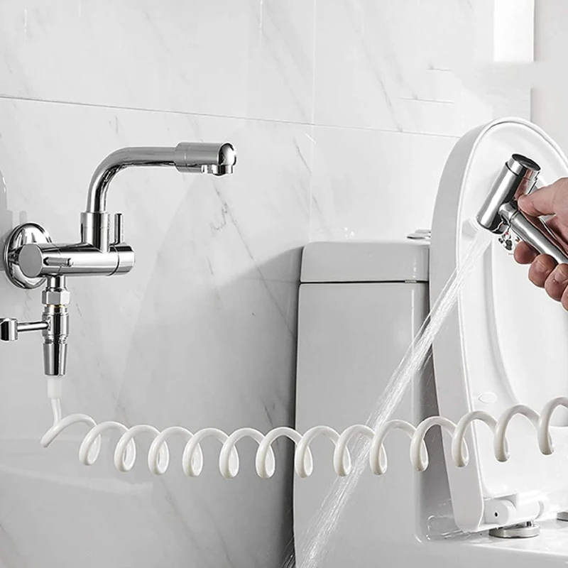 Spray Gun Leakproof Telephone Line Spring Tube PU Retractable Hose Bathroom Shower Tube