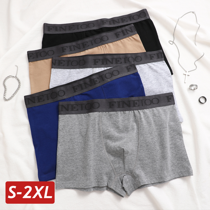 1PCS Men Cotton Underwear Boxers Breathable Men's Boxershorts S-2XL Panties Letter Elastic Plus Size Fashion Briefs Trunks