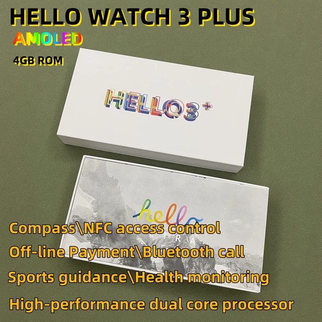 Hello Watch 3 Plus Smart Watch 2.04Inch 4GB ROM AMOLED Men Smartwatch  Wireless Charging Bluetooth Call Local Music Photo Album - AliExpress