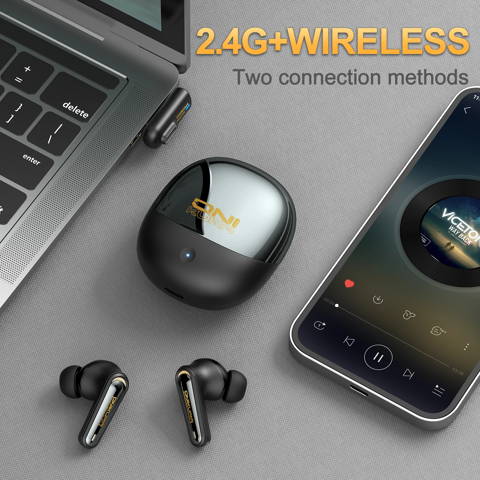 Dual-Mode Gaming Headphones with High-Definition Sound and Low Latency