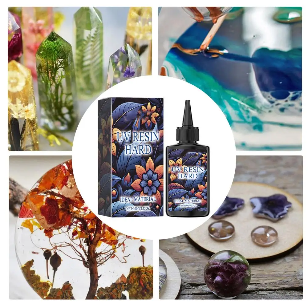 Description Picture 5 of itemClear UV Resin 100g Clear Jewelry UV Glue Adhesive Resin Epoxy Resin Supplies UV Activated Resin Hard UV Curing Resin Jewelry